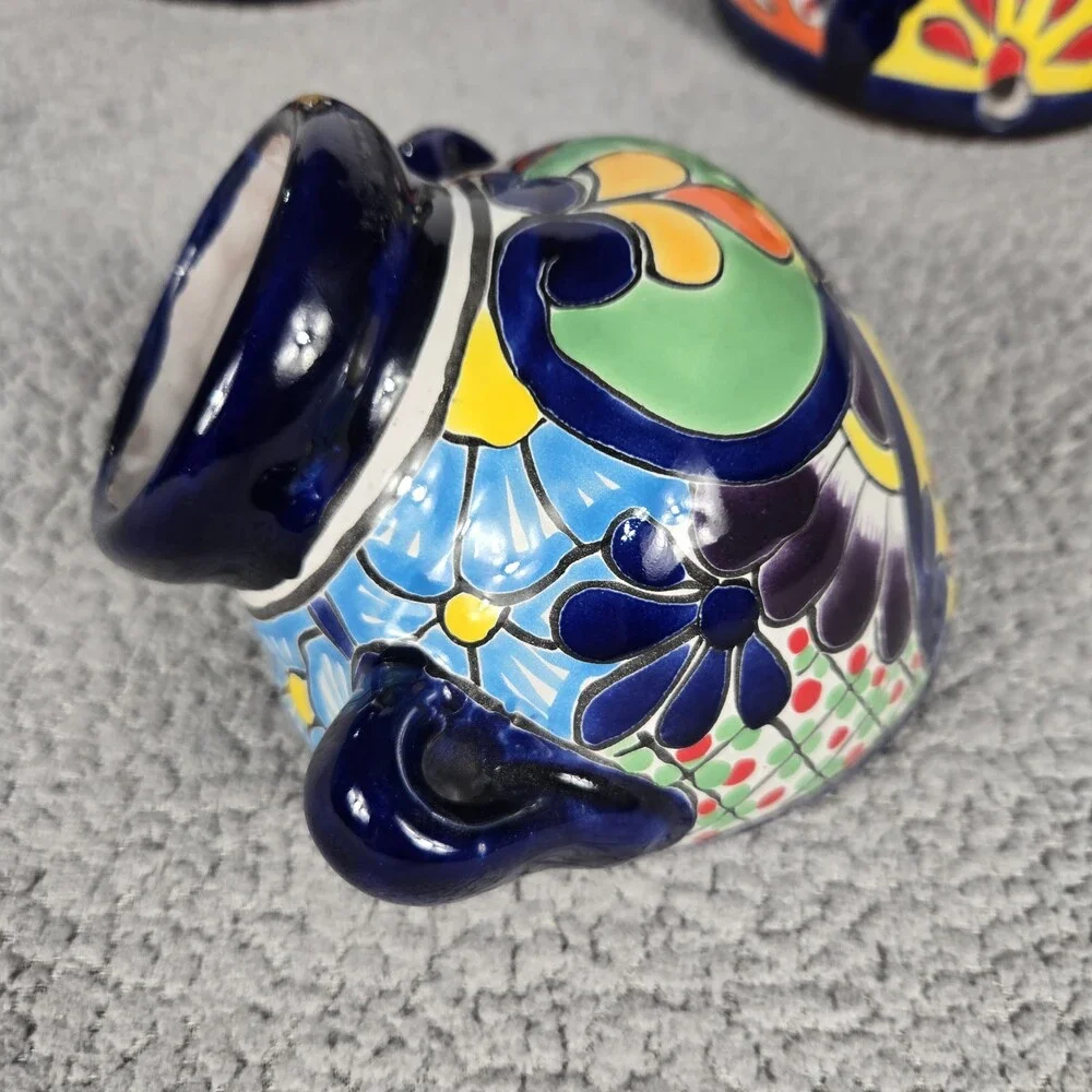 Talavera Wall Planter Set Hand Painted Mexican Art Colorful And Beautiful Set